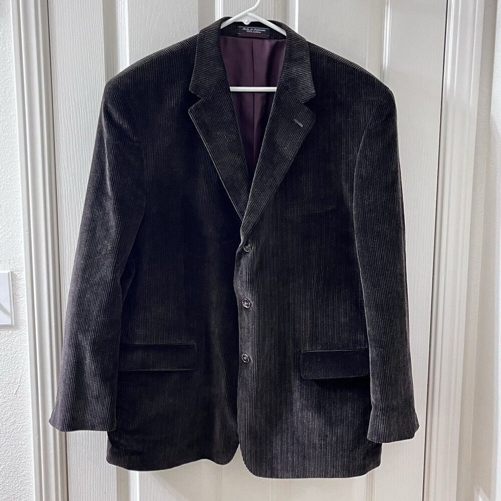 Coconut Grove Brown Corduroy Dress Coat Sport Coat Blazer Cotton Men's Size 46R